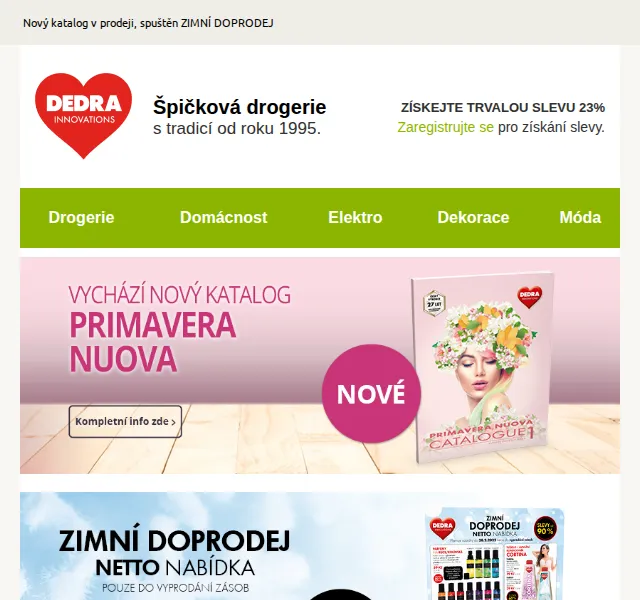 Novinky DEDRA INNOVATIONS: Zimní výprodej – červen 2026 | Nuslet.cz