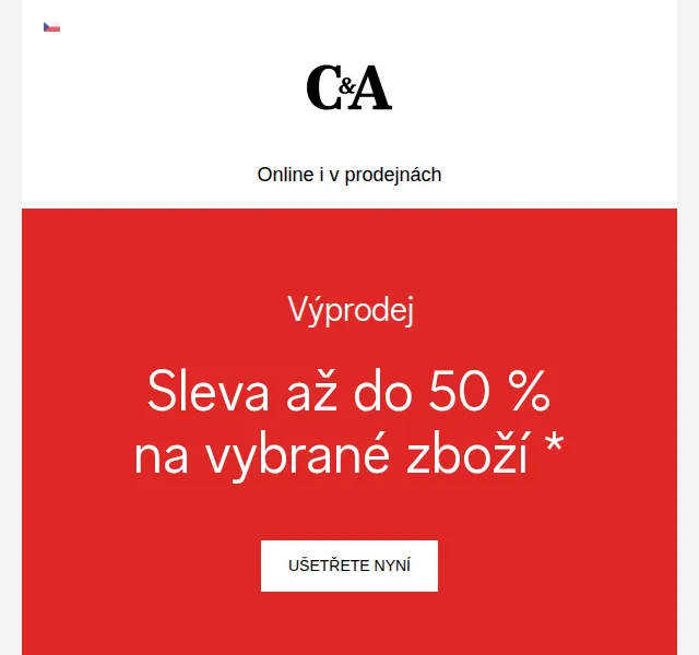 C&A: Sleva až 50 % na módu – srpen 2026 | Nuslet.cz