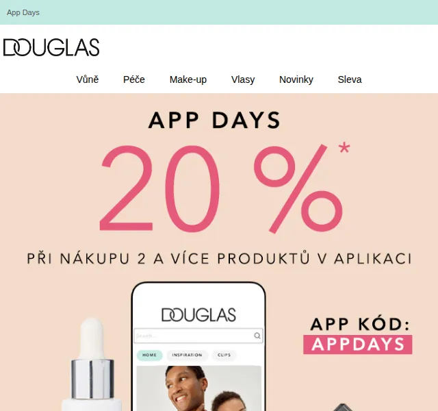 Douglas CZ: 20% sleva na App Days – červen 2026 | Nuslet.cz