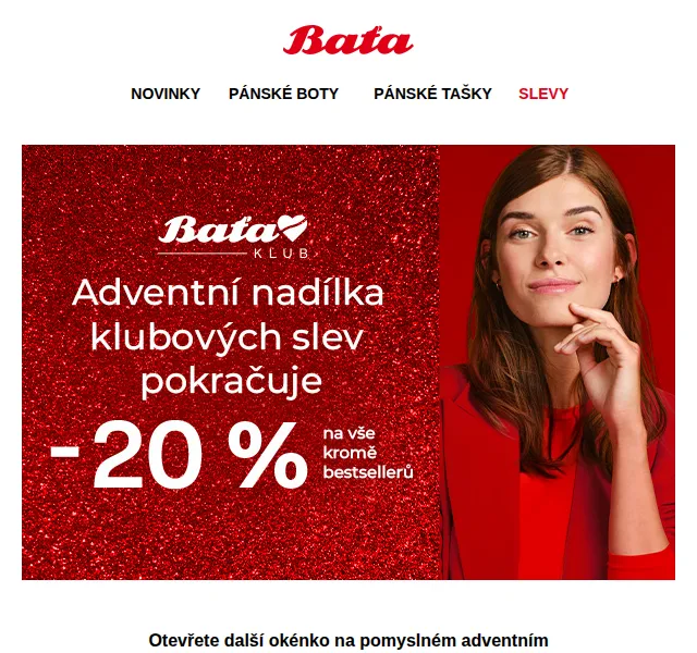 Baťa: Sladká vánoční sleva 20 % pro členy klubu – červenec 2026 | Nuslet.cz