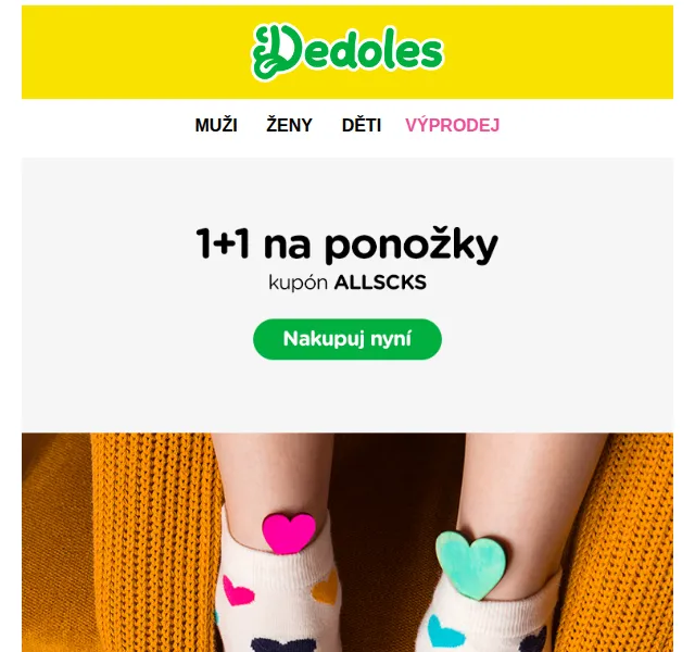 Dedoles: Získejte ponožky zdarma – akce 1+1 – červenec 2026 | Nuslet.cz