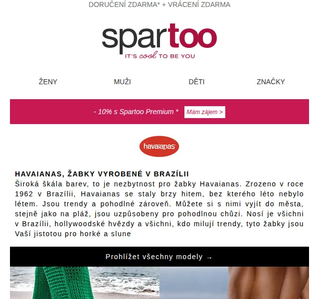 Spartoo: Doručení zdarma na Havaianas, Ralph Lauren a další – červenec 2026 | Nuslet.cz