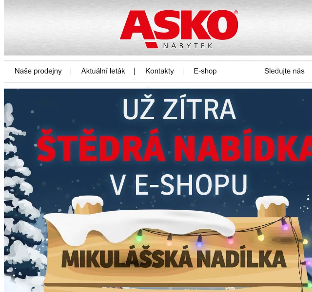 Asko Nábytek: 20% sleva na nábytek – červen 2026 | Nuslet.cz