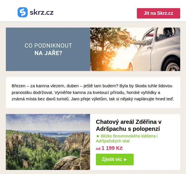 Skrz: Jarní výlety a pobyty od 899 Kč – červen 2026 | Nuslet.cz
