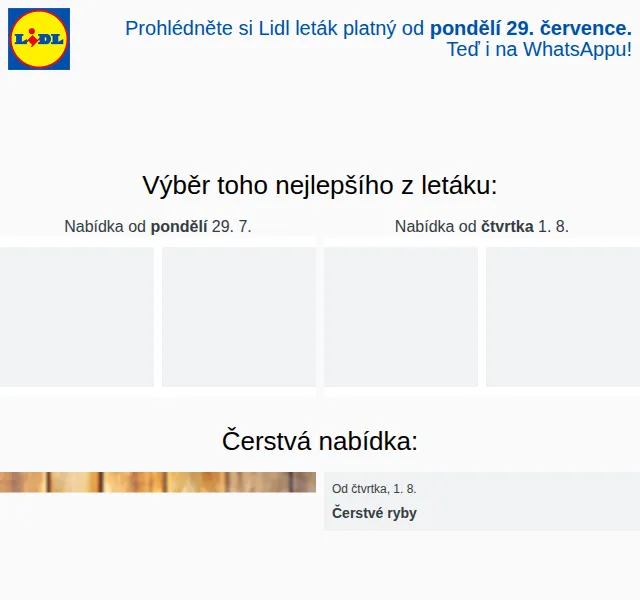 Lidl: leták plný čerstvých produktů – červenec 2026 | Nuslet.cz