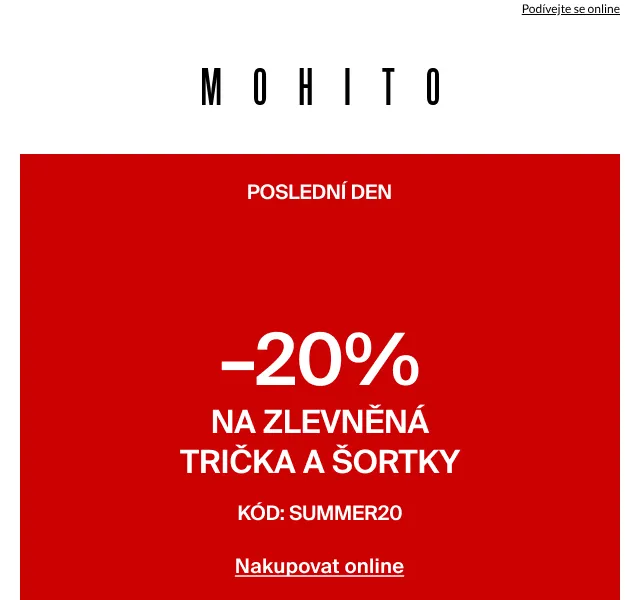 MOHITO: Vše až do 399 Kč – Červenec 2026 | Nuslet.cz