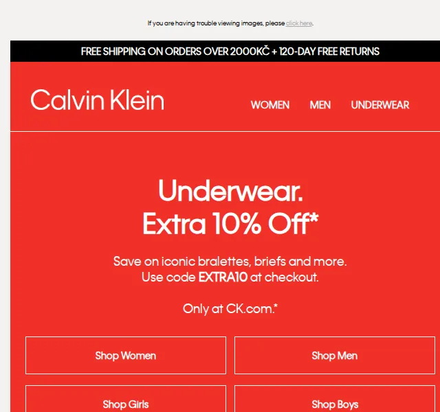 Calvin Klein: Extra 10% sleva na spodní prádlo – červen 2026 | Nuslet.cz