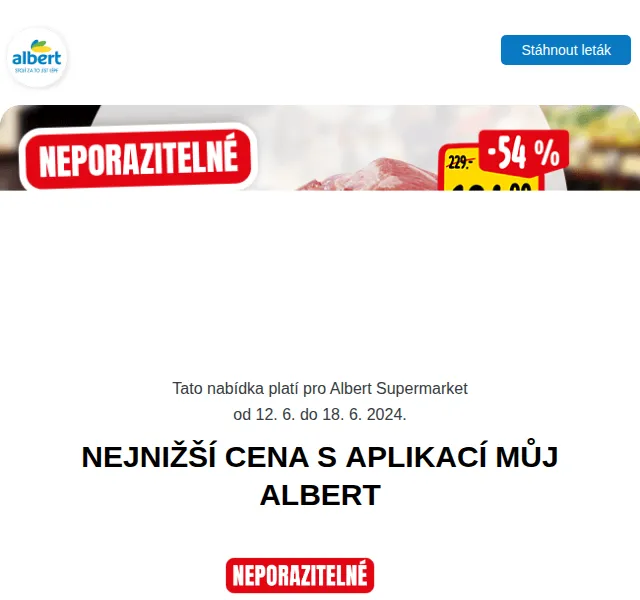 Albert: Bohemia Sekt 98,90 Kč, Losos 34,90 Kč – červen 2024 | Nuslet.cz