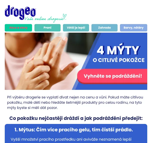 Drogeo: Citlivá pokožka – mýty vs. fakta – srpen 2026 | Nuslet.cz