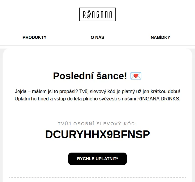 RINGANA: Sleva 10 € na RINGANA DRINKS – červenec 2026 | Nuslet.cz