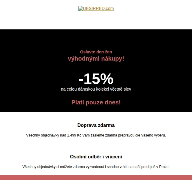 DESIRRED: -15 % na dámskou kolekci – červen 2026 | Nuslet.cz