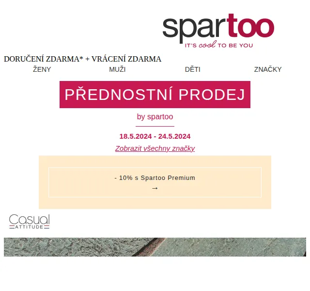 Spartoo: Slevy až -50 % na Casual Attitude, Dorking, THEAD., Guess – červen 2026 | Nuslet.cz