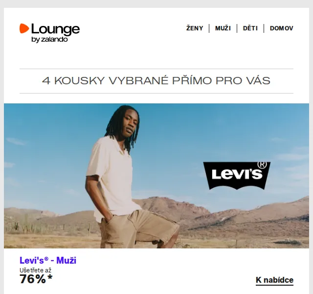 Lounge by Zalando: až 85 % sleva na Levi's, Columbia – červen 2026