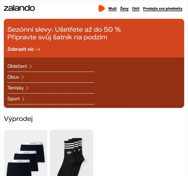 Zalando: Sezónní slevy až 50 % – říjen 2026
