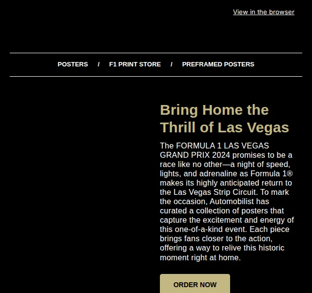 Automobilist: F1 Las Vegas 2024 plakáty – limitovaná edice – červenec 2026 | Nuslet.cz