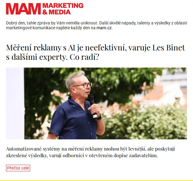 Marketing & Media: Měření AI reklamy je neefektivní – červenec 2026 | Nuslet.cz