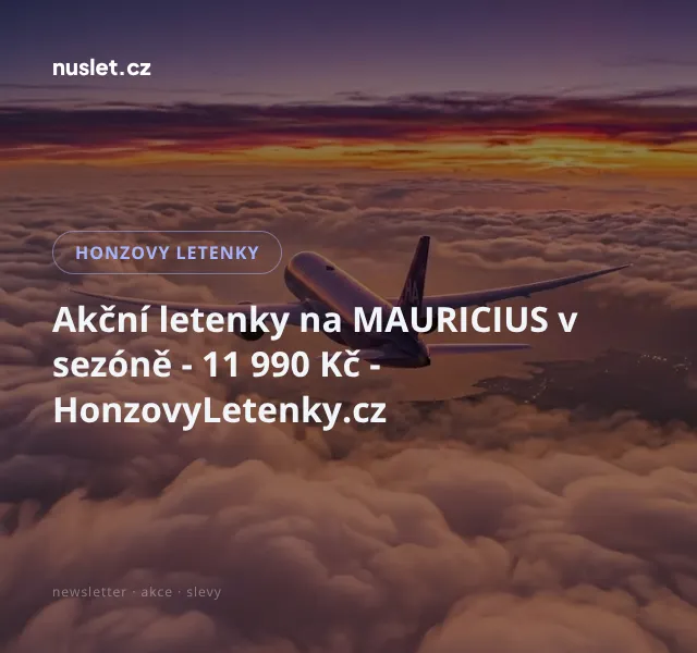 Honzovy letenky: Mauritius 11 990 Kč – srpen 2026