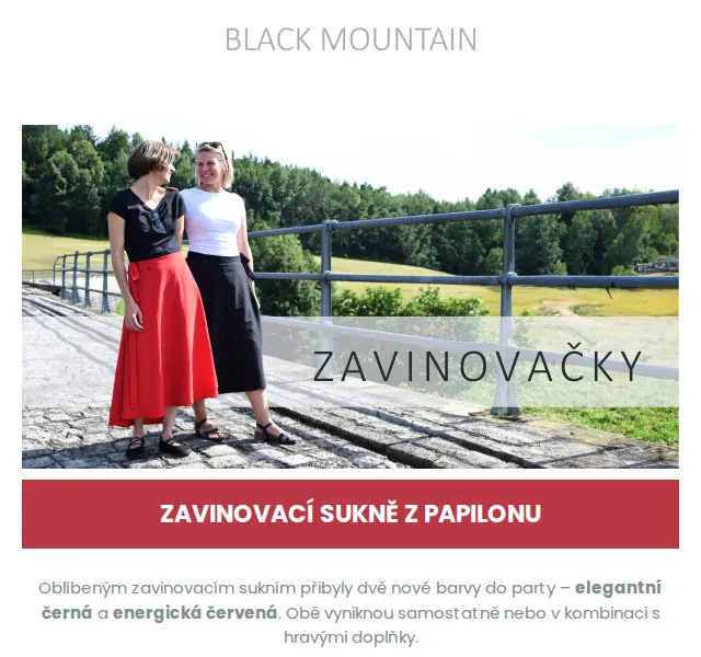 Black Mountain: Zavinovací sukně z papilonu – červenec 2026 | Nuslet.cz