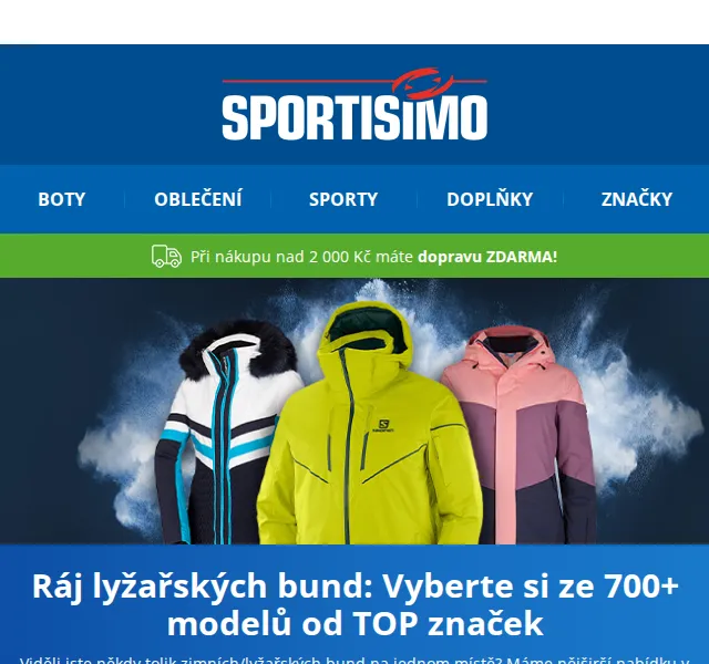 Sportisimo: 700+ lyžařských bund – červen 2026 | Nuslet.cz