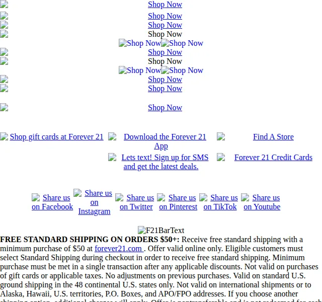Forever 21: Weekend Steals 30% na shackets – červen 2026 | Nuslet.cz