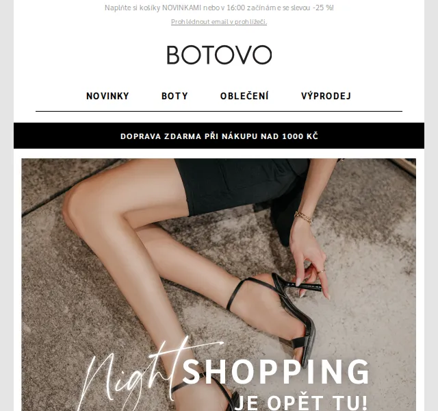 Botovo.cz 👠: Noční sleva -25 % na novinky – červen 2026 | Nuslet.cz