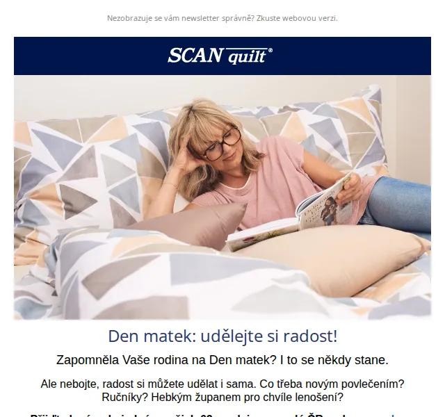 Lucie T. | SCANquilt.cz: Den matek – povlečení od 2 190 Kč – červenec 2026 | Nuslet.cz