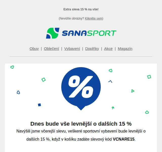 Sanasport: -15 % na vše – červen 2026 | Nuslet.cz