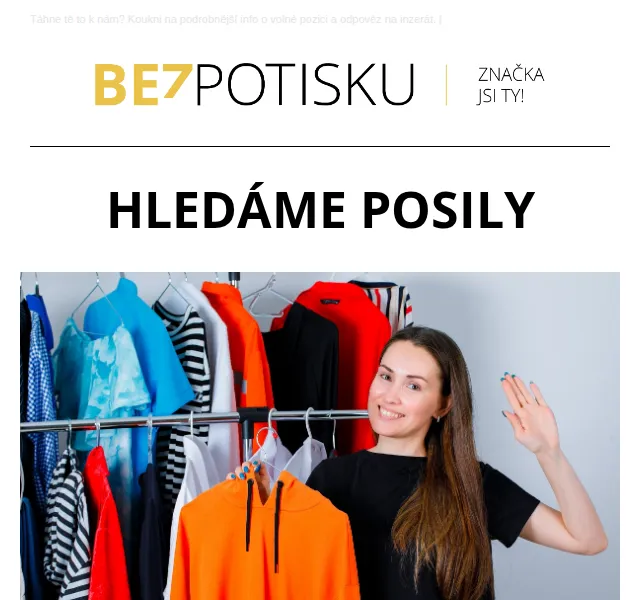 BezPotisku: Hledáme posily do prodejen v Praze – červenec 2026 | Nuslet.cz