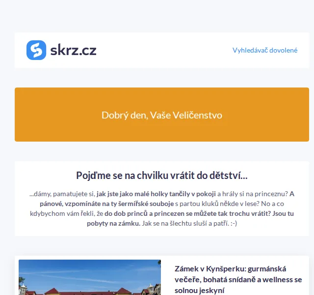 Skrz: Pobyty na zámku – wellness a zážitky – červenec 2026 | Nuslet.cz
