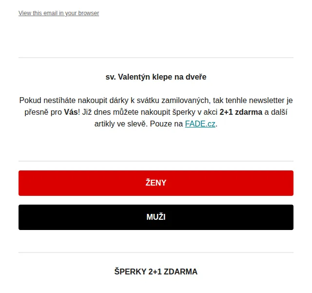 Fade: Šperky 2+1 zdarma a slevy – červen 2026 | Nuslet.cz
