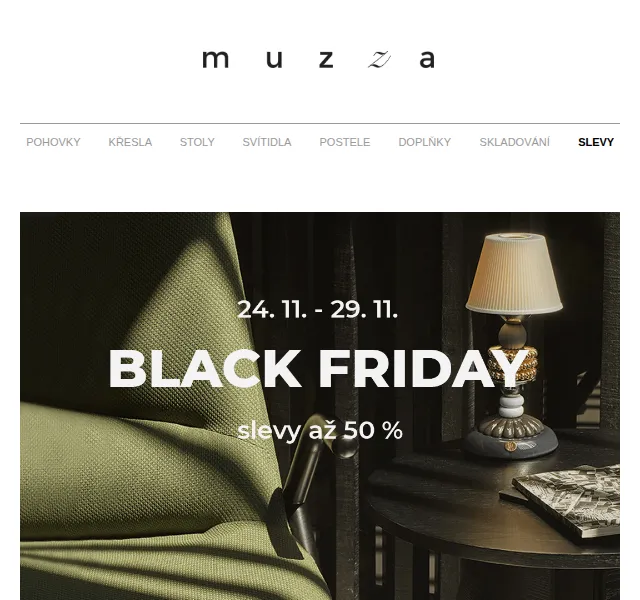 MUZZA: Black Friday výprodej – červen 2026 | Nuslet.cz