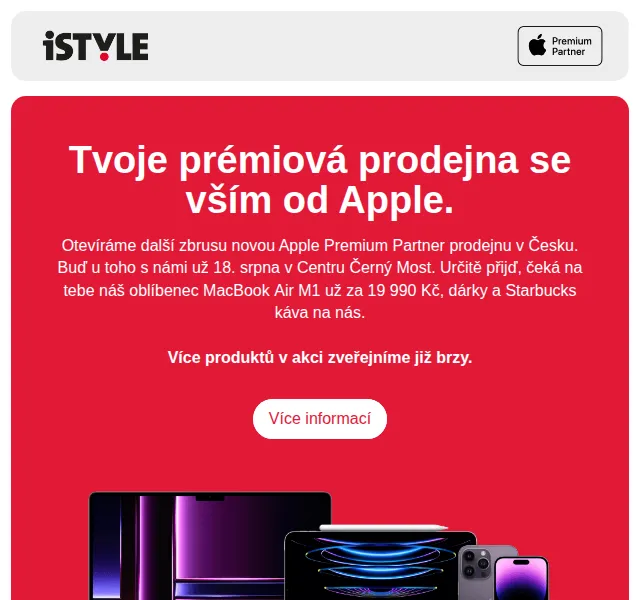 iSTYLE: MacBook Air M1 za 19 990 Kč – srpen 2026 | Nuslet.cz