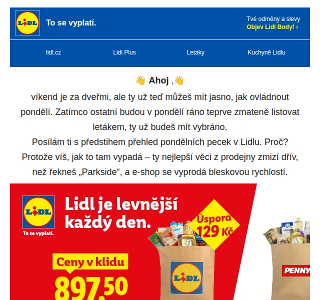 Lidl: Sleva 25 % na módu a doplňky – duben 2026