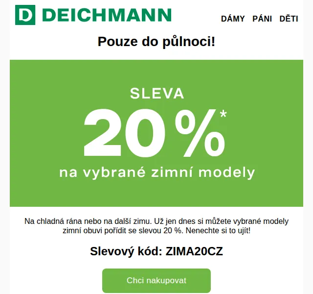 DEICHMANN: –20 % na zimní obuv – červen 2026 | Nuslet.cz