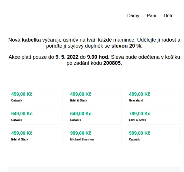DEICHMANN: Sleva 20 % na kabelky – červenec 2026 | Nuslet.cz