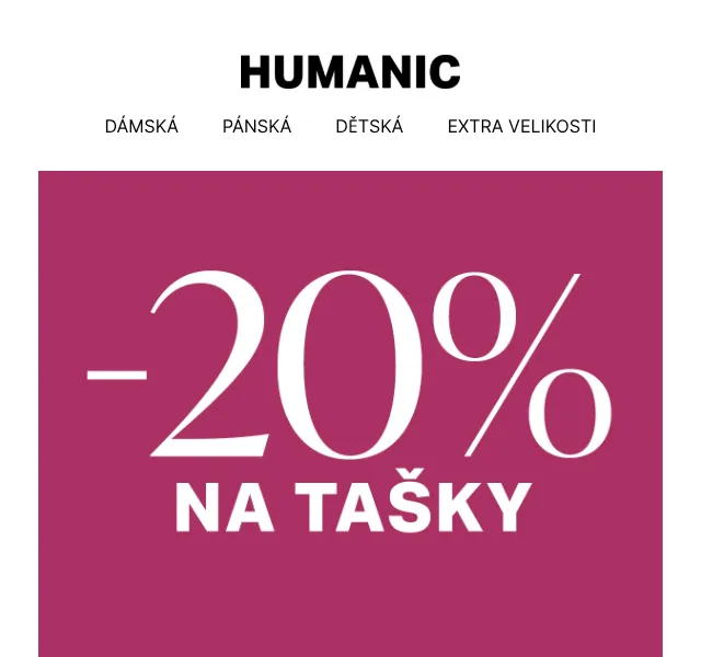 HUMANIC: -20 % na kabelky a tašky – květen 2026 | Nuslet.cz