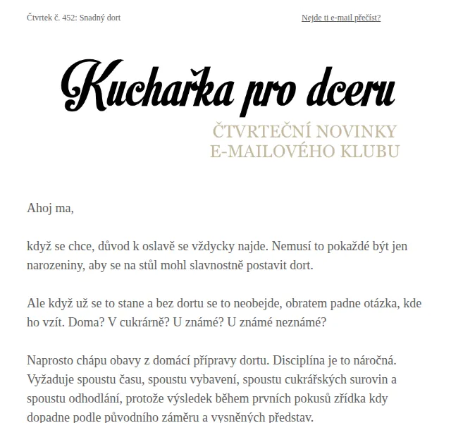 Florentýna - Kuchařka pro dceru: Snadný dort k oslavě – červenec 2026 | Nuslet.cz