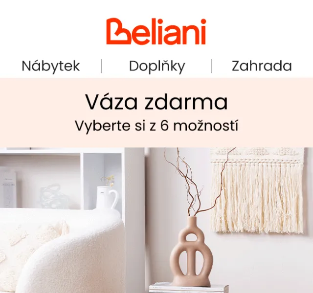 Beliani.cz: Váza zdarma k nákupu nad 3 600 Kč – červen 2026