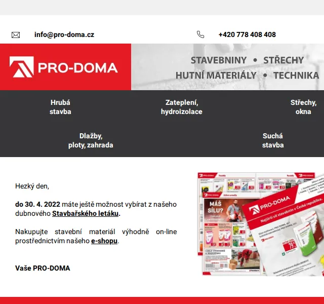 Pro-doma: Stavbařský leták duben – cihly, dlažby, pěny | duben 2022 | Nuslet.cz