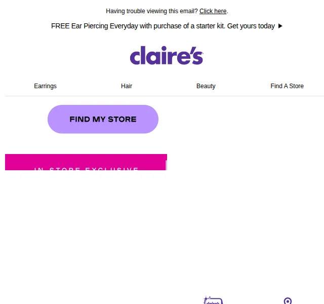Claire's: Ear Piercing a doplňky za super ceny – červenec 2026 | Nuslet.cz