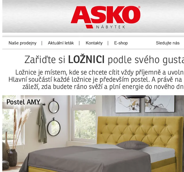 Asko Nábytek: Inspirace pro ložnici – červen 2026 | Nuslet.cz