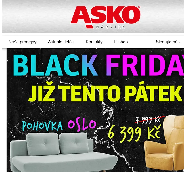 Asko Nábytek: Blíží se Black Friday! – červen 2026 | Nuslet.cz