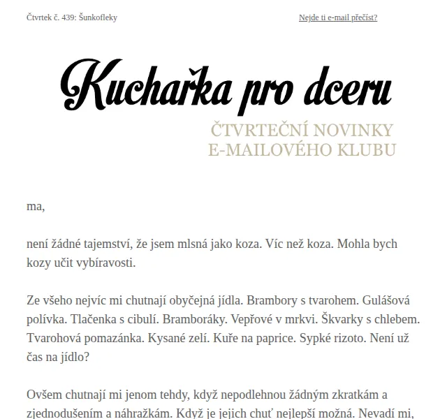 Florentýna - Kuchařka pro dceru: Recept na šunkofleky – červen 2026 | Nuslet.cz