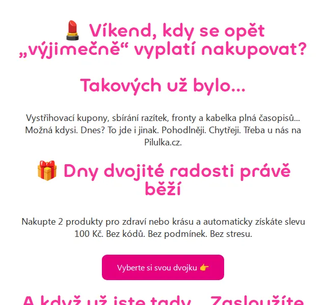 Pilulka.cz: Sleva 100 Kč na 2 produkty – červenec 2026 | Nuslet.cz