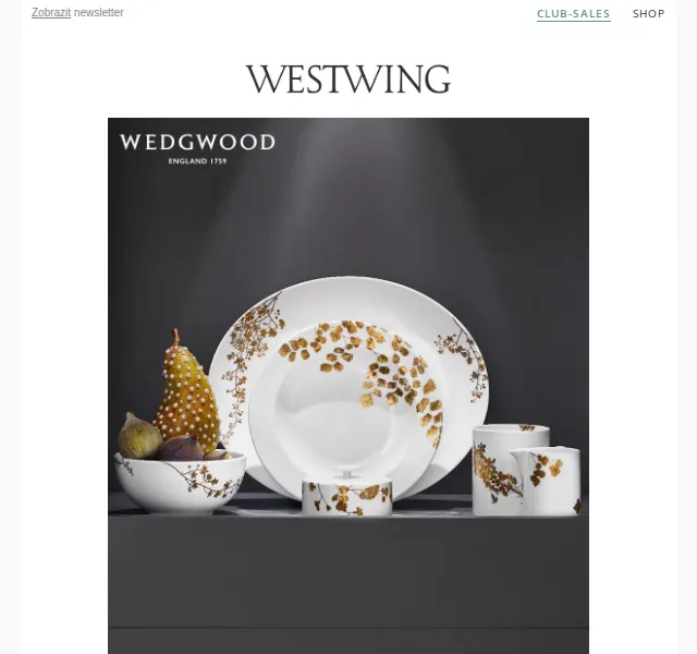 Westwing: Wedgwood porcelán & Maxlight –50 % – červenec 2026 | Nuslet.cz