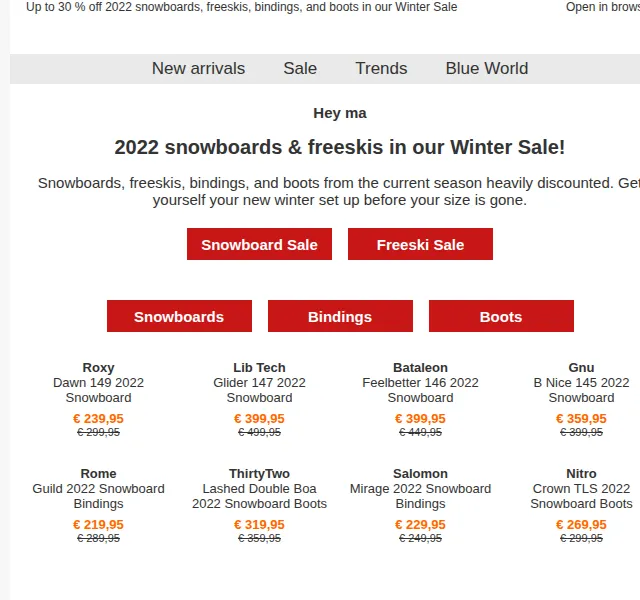 BLUE TOMATO: Sleva až 30 % na snowboardy a freeski – červenec 2026 | Nuslet.cz