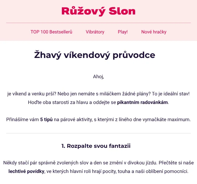 Růžový Slon: Vibrátory a párové hračky – do 20 % sleva – květen 2026