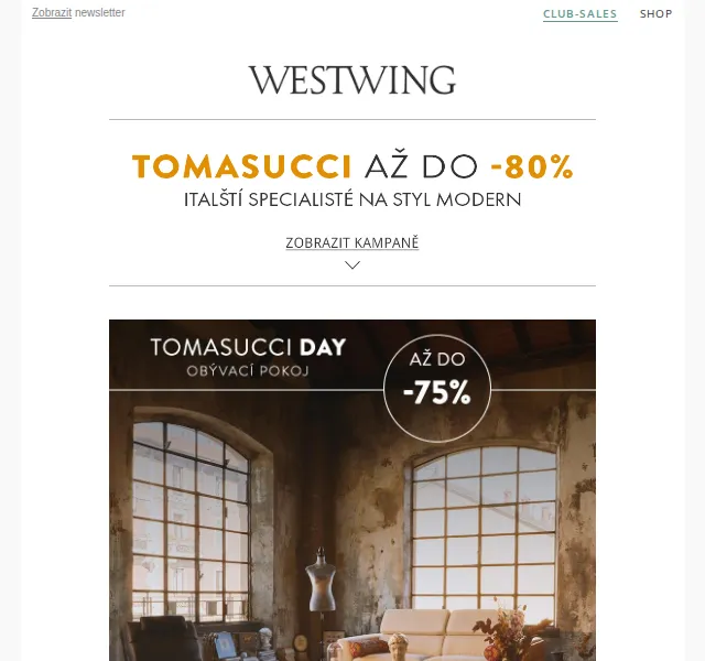 Westwing: Tomasucci až do -80 % – červenec 2026 | Nuslet.cz