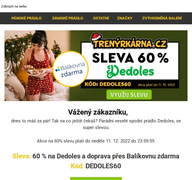 Lukáš z Trenýrkárna.cz: 60% sleva na Dedoles – červen 2026 | Nuslet.cz