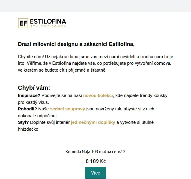 Estilofina-nabytek.cz: Doprava zdarma od 2 500 Kč – červenec 2026 | Nuslet.cz